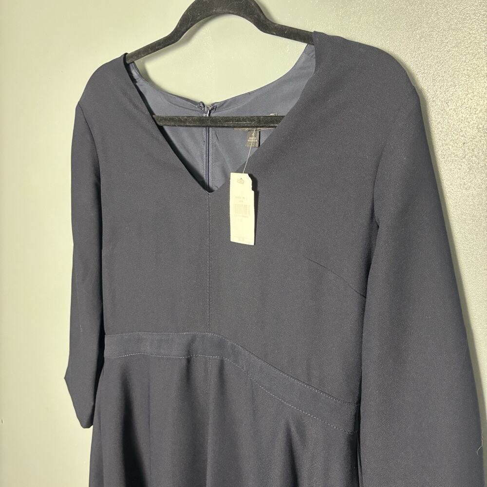 NWT Banana Republic Women’s Navy Dress Mid Length Blue New Size 4 Party Outfit - Picture 2 of 9